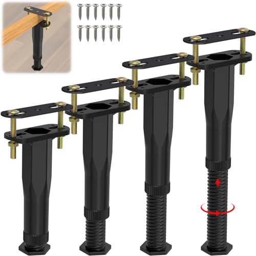 4 PCS Adjustable Height Center Support Leg for Bed Frame (7.7"-13.3") - color: 4pcs (7.7"-13.3") Rigid Plastic