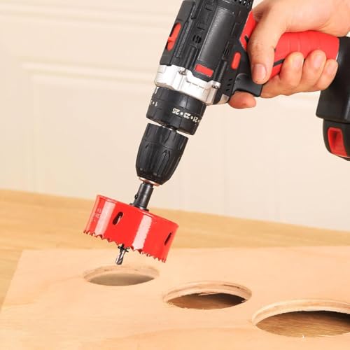 3-3/4 in. Bi-Metal Hole Saw Drill Bits - Versatile and Durable Hole Cutter for Wood, Plywood, Plaster Drywall, Ceiling, Plastic Pipe, PVC and Thin Metal - Includes Arbor & Pilot Bit (95mm) - size: 3-3/4"(95mm)