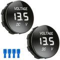 2 PCS DC 12V 24V Volt Meter, Car LED Digital Voltmeter Gauge - color: 2 PCS White