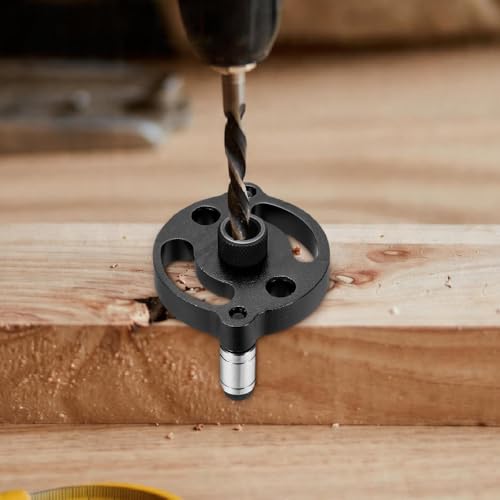 HARFINGTON Self Centering Doweling Jig Kit Straight Holes Puncher Dowel Jig Locator with Drill Bushings(3/4/5/6/7/8/9/10mm) Woodworking Joints Tool for Precise Straight Holes, Black - color: Black