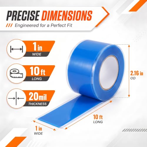 Self Amalgamating Tape Self Fusing Silicone Rubber 1 In x 10 Ft 2 Rolls - color: Blue
