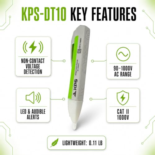 KPS-DT10 Non-Contact Voltage Detector, 90-1000V AC, CAT II 1000V