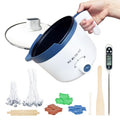 Ksedcon Wax Melting Pot Kit with Thermometer, Wicks and 3 Candle Dye Colors - size: wax melting pot kit 7pcs
