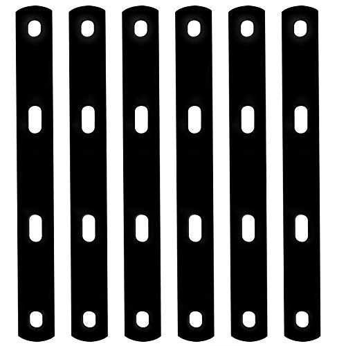 6 PCS Flat Mending Plate, Metal Bar Bracket, 12" x 1-1/8", 8 Gauge | Slotted Hole for 3/8" Bolt - size: 12" x 1-1/8"