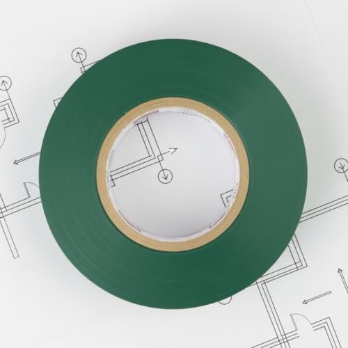 Morris 60040 Green Vinyl Plastic Electrical Tape, 7 mil, PVC, 66' Length, 3/4" Width, 1-Pack - color: Green, style: 1-Pack
