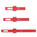 Precision Metal Slide Stop Scribing Ruler - 12, 8 & 6 Inch, Adjustable Measuring & Marking for Woodworking - color: Red