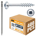 ALBO Pocket Hole Screws #8 x 1-1/2", 400 PCS, Carbon Steel Zinc Coated – Robertson Square Drive Wood Screws with Free 150mm Bit, Self Tapping Cabinet & Woodworking Screws - color: Silver, size: #8 x 1-1/2"