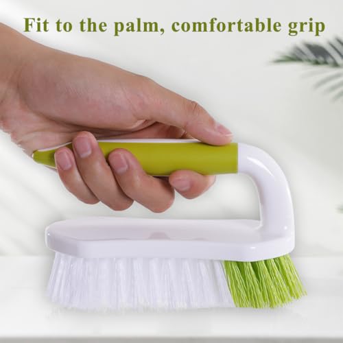 Heavy Duty Scrub Brush with Stiff Bristles - Comfort Grip Cleaning Brush for Tile, Carpet, Sink, Shower - Durable Ergonomic Handle for Floor Tub Scrubbing