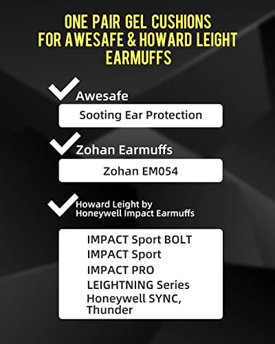 G-1001 Replacement Gel Ear Pads Compatible with Awesafe, Howard Leight Earmuffs, Gucho Ear Protection, Zohan EM054 Hearing Protector Silicone Ear Cushions Hygiene Kit - style: Gel Ear Pads(g-1001)
