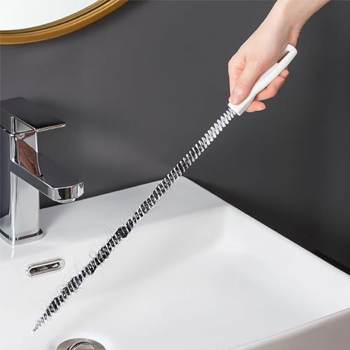 Flexible Drain Cleaner Brush, Bendable Shower Sink Long Pipe Cleaners Hair Clog Remover Cleaning Tool for Home Kitchen Sink, Bathroom Hair, Unclog Toilet, Dryer Vent, Sewer, Snake Tube