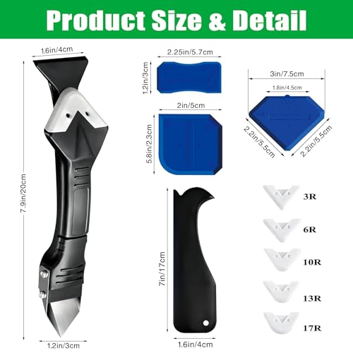 3 in 1 Caulking Tool, Silicone Sealant Finishing Tool, Caulk Remover Kit