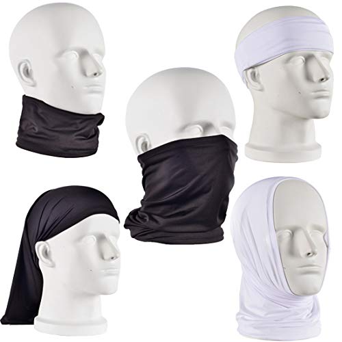 4 PCS UV Protection Neck Gaiter Mask，Breathable Summer Cooling Face Cover - color: 4pcs Black,grey,blue,white