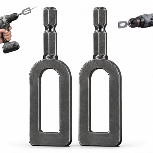 Electric Drill Wire Twisting Tool, Heavy Duty Wire Twister Attachment with 1/4" Hex Shank, Alloy Steel Wire Twisting Bit for Fence Wiring, Rebar Tying, Construction & Industrial Use, (9# 2pcs) - color: Grey