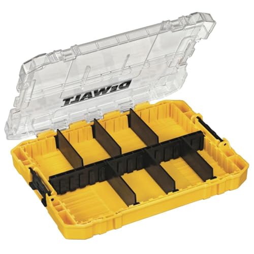 DEWALT Tool Box, Medium 8-Compartments Small Parts Organizer, Portable Tough Case Screw Organizer Toolbox with Customazible Dividers (DWAN2190) - size: One Size
