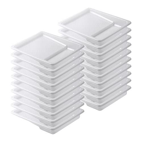 Bates- Paint Tray Liner, 9 Inch, 20 Pack, Paint Pans Trays, Plastic Paint Tray, Disposable Paint Tray, Paint Roller Tray, Paint Trays for Painting Walls, Roller Tray Liners, Paint Pan Liners - color: White, size: 20 Pack 9 Inch