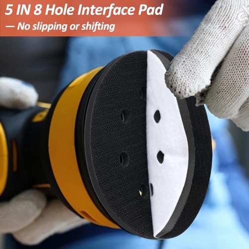 4 Pack 5 Inch 8 Holes Foam Sanding Pads for Orbital Sander
