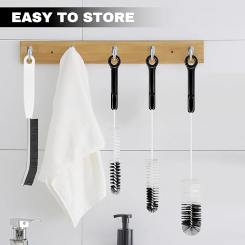 Bottle Cleaning Brush Set, 4pcs Flexible Long Handle Brushes for Bottles