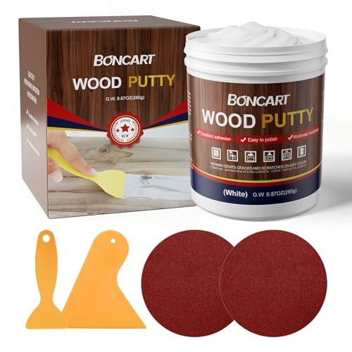 Boncart Wood Filler, 9.87 OZ White Wood Putty - color: 9.87OZ White