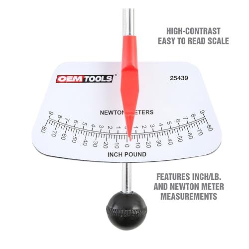 OEMTOOLS 25439 Deflection Beam Torque Wrench, 1/4-Inch Drive, Precision Torque Tool for Automotive and Mechanical Applications, Durable Steel Construction, Torque Wrench, Beam Torque Wrench - style: 1-80 In/Lbs