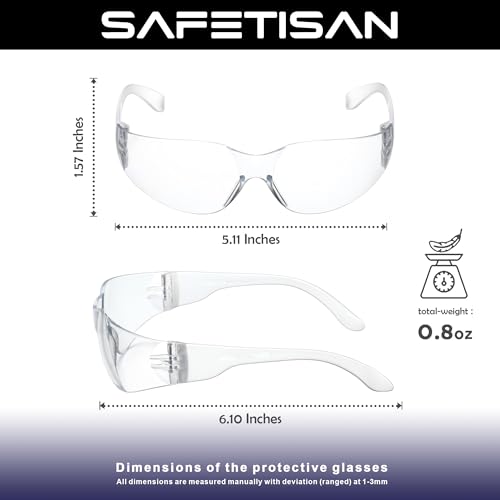 Clear Safety Glasses for Men Bulk of 24, Crystal Safety Goggles, Scratch Impact Resistant Meets ANSI Z87.1 Standard, Protective Eyewear Polycarbonate for Construction, Shooting, Lab Work - color: 24pk-clear