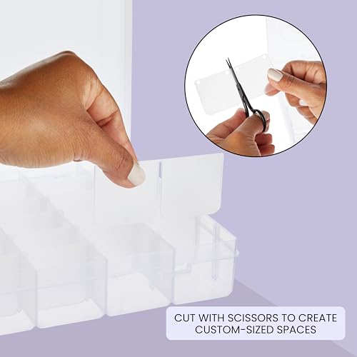 Juvale Jewelry Organizer Box - 3-Pack, 1.7 x 10.75 x 7 In, Clear Plastic - Bead Storage Containers with 36 Compartments & Dividers - Stackable Screw Organizer Box
