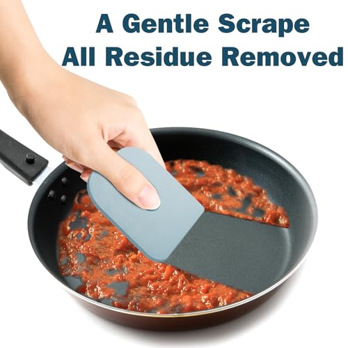 Pan Scraper, 5 Pcs Pot & Dish Scraper Plastic, Sturdy Scraper Kitchen Tool, Aqua - color: Aqua, size: 5 Pcs