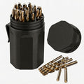 29PCS Drill Bit Set, M2 HSS, 135°Tip, Twist Jobber Length Drill Bit Kit for Hardened Metal, Cast Iron, Stainless Steel with Indexed Round Case,1/16"-1/2" - style: M2-29PCS