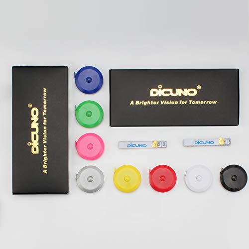 DiCUNO 8-Pack Soft Retractable Measuring Tape, 60-Inch 1.5 Meter, 8 Colors - color: 8 Colors