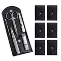 6 Sets Pack Travel Manicure Set Professional Nail Clipper Kit-5 Pieces Stainless Steel Manicure Kit, Women Men Grooming kit With Nail Care Tools Beauty Scissors Tweezers (Silver Black) - color: Black-6 Sets Value Pack