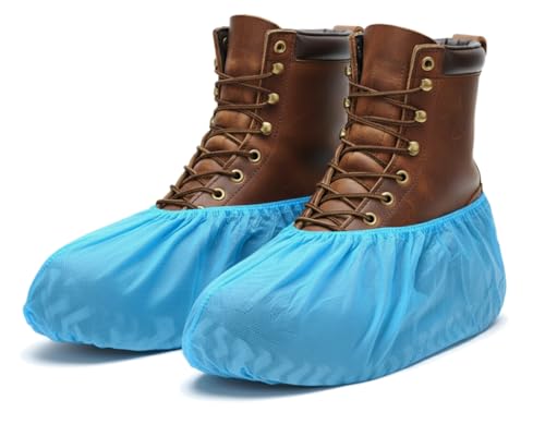 Disposable Boot Covers Non Slip Clean Home Shoe Covers - color: Blue, size: Large
