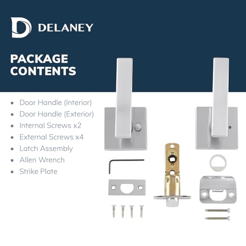 Delaney Kira Privacy (Bed/Bath) Door Lever Right-Hand Satin Nickel - color: Satin Nickel