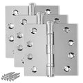 Solid Brass Chrome Door Hinge Heavy Duty Ball Bearing Shiny Silver 4x4 Inch - Set of 3 Hinges (Polished Chrome) - color: Polished Chrome