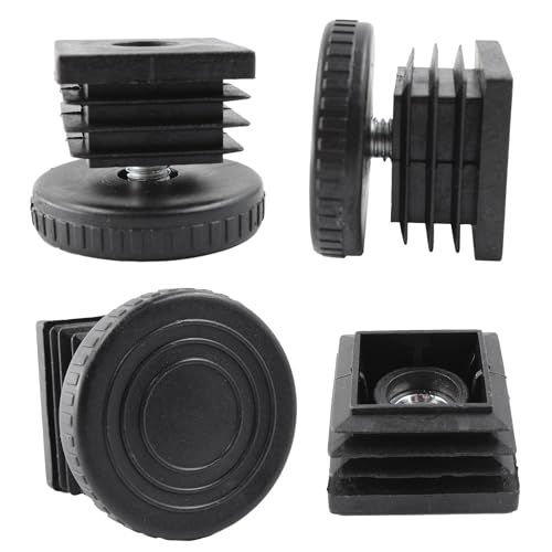 8Pcs Adjustable Leveling Feet, Square Insert Kit, Furniture Glide Leveler, Black, 40x9mm, 30x30x14mm - size: 30x30mm