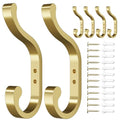 Coat Hooks Wall Mount,Heavy Duty Wall Hooks for Backpack,Towel,Gold 6 Pack - color: Gold, size: 6 Pack