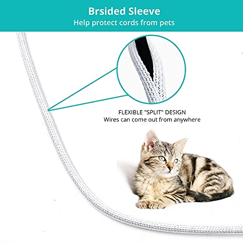 20ft 1/4 inch White Cable Sleeve - color: White, size: 20ft, 1/4''
