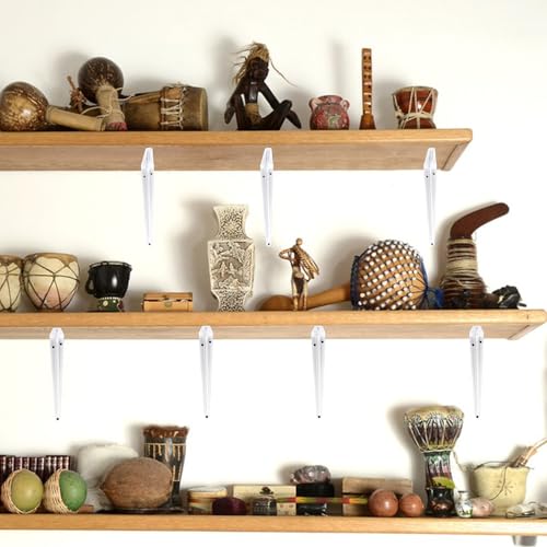 24 Pack 10" x 8" Heavy Duty Metal Shelf Brackets, Floating Shelf Bracket, L Brackets for Shelves, Perfect for 10 Inch Wide Wood Boards, Rustic Farmhouse Decorative Wall Mount Corner Brace - size: 24 Pack 10" x 8" White