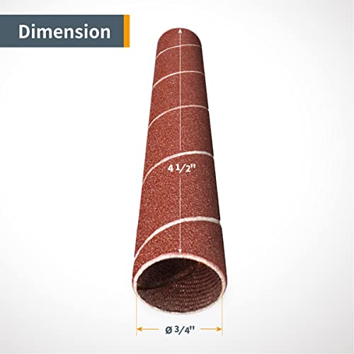 POWERTEC 11209 4.5 Inch Sanding Sleeves for Spindle Sander | 120 Grit | Aluminum Oxide Sandpaper Sanding Sleeves 4-1/2" Long in 3 Diameters 1/2", 3/4" & 1" – 9 Pack - style: Assorted Sanding Sleeves (9pk)