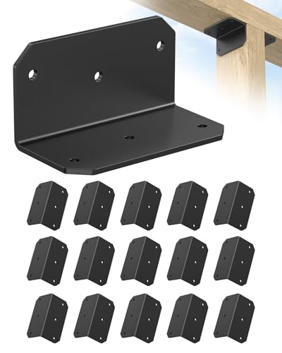 4 Inch L Bracket Corner Brace, 90 Degree Angle Iron, Black 16Pcs - color: Black-16PCS