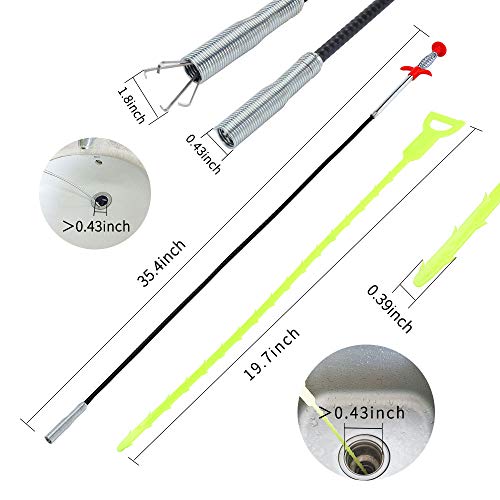 DR.PEN Flexible Grabber Claw Pick Up Reacher Tool (Drain Clog Remove Tool), With 4 Claws Bendable Hose Pickup Reaching Assist Tool for Litter Pick, Home and Kitchen Sink, Drains, Toilet (35.4 inch) - style: 35.4inch
