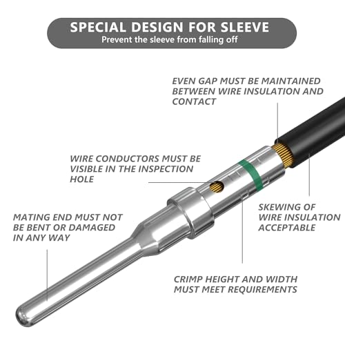 Newdeli Deutsch Pin Connector Kit 90 Pairs Deutsch Solid Pin and Socket DT Contact/Terminal, DT Connector Contact Size 16 Male Pin/Female Socket, Suit for Wire Size 14-20AWG - size: 90 Pairs - Size 16