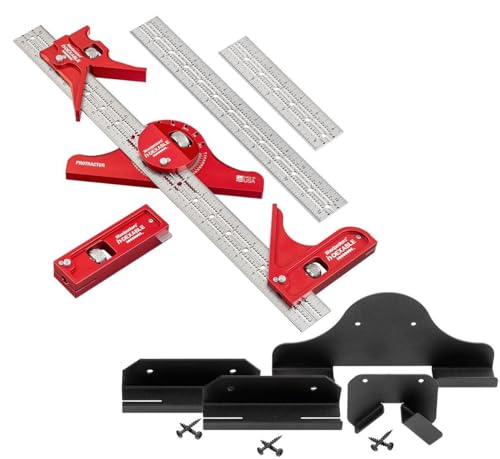 Woodpeckers inDexable Square System, Deluxe Inch Set, Feature Packed Woodworking Square - Includes 3 Blades & 4 Heads & 4 Rack-Its - color: Standard, style: Deluxe