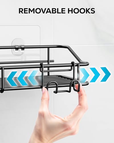 Nieifi Shower Caddy Adhesive, Shower Shelves, Shampoo Holder for Bathroom - color: Black, size: 2 Pack