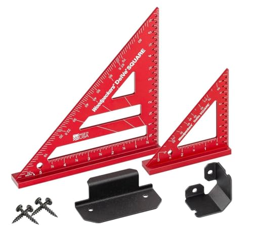 Woodpeckers Delve Square, 10-in-1 Woodworking Layout Tool, 3.5 & 6 Inch Set, Aluminum, Feature Packed Carpenter Square - color: Aluminum, style: Kit - 3.5 & 6 Inch