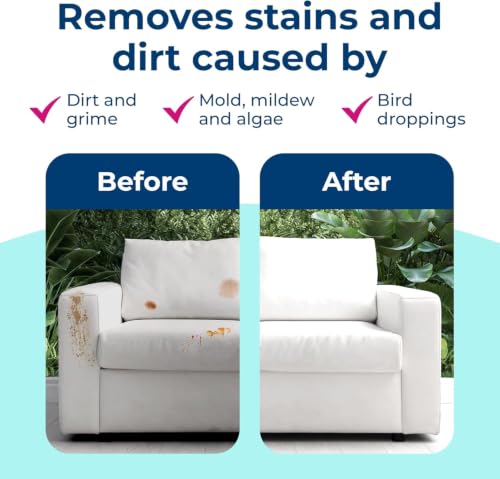 Carbona Oxy Powered Outdoor Cleaner with Built-In Brush (22 Fl Oz), Spot Cleaner for Outdoor Furniture, Rugs & Decks, 2-in-1 Sponge & Bristle Brush (Pack of 3) - size: 22 Fl Oz (Pack of 3)