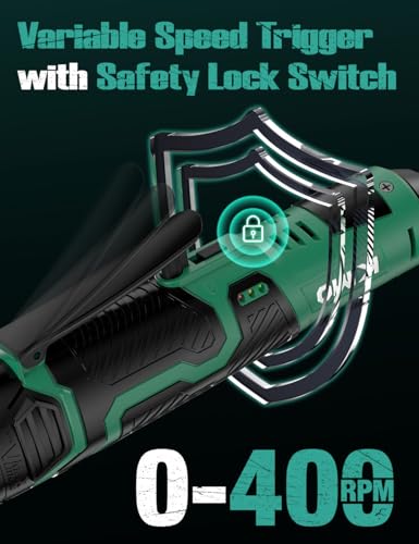 KIMO Extended Cordless Ratchet Wrench 3/8" Set, 400RPM 40Ft-Lbs 4-Inch Long Neck Electric Ratchet Wrench w/Variable Speed, 7 Sockets & 1/4" Adapter, 12V Power Ratchet Wrenches w/ 2x2.0 Ah Batteries - color: Midnight Green