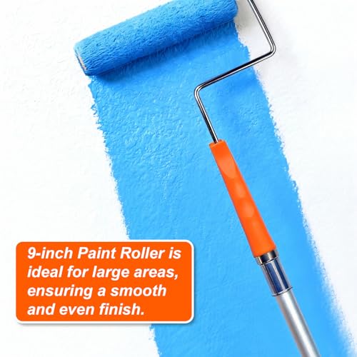 16-Piece Paint Roller Kit, 9"&4" Rollers with 3ft Extension Pole - color: 16 Pack, 9" & 4" roller