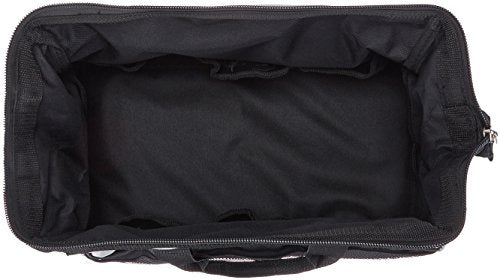 Amazon Basics Durable Wear-Resistant Tool Storage Bag with Adjustable Shoulder Strap, Portable Tool Organizer, 16 in, Black & Grey - size: Large Standard Bag