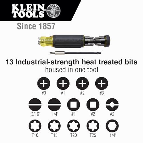 Klein Tools 80083 Impact Driver Kit with 7-in-1 SAE Impact Socket Set and 14-in-1 Multi-Bit Adjustable Length Screwdriver, 2-Piece - size: 2-Piece Kit