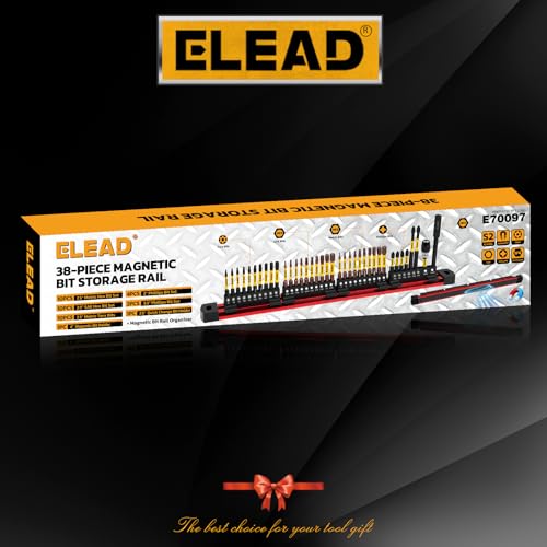 ELEAD 38-Piece Hex | Torx | Phillips Screwdriver Bit Set with 2.5” & 4” Bit Holder, Magnetic Bit Storage Rail, Allen Wrench Drill Bit Set, Tamper Proof Star Bit Set, S2 Steel - size: 38-Piece