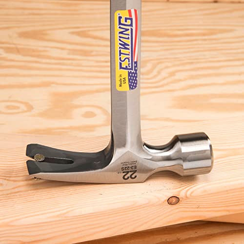 ESTWING Framing Hammer, 22oz Long Handle Straight Rip, Smooth Face, E3-22S - size: 22 oz, style: Smooth Face